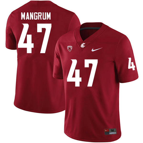 Washington State Cougars #47 Okoye Mangrum College Football Jerseys Sale-Crimson